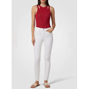 Hudson Barbara White High Waisted Super Skinny Jeans
